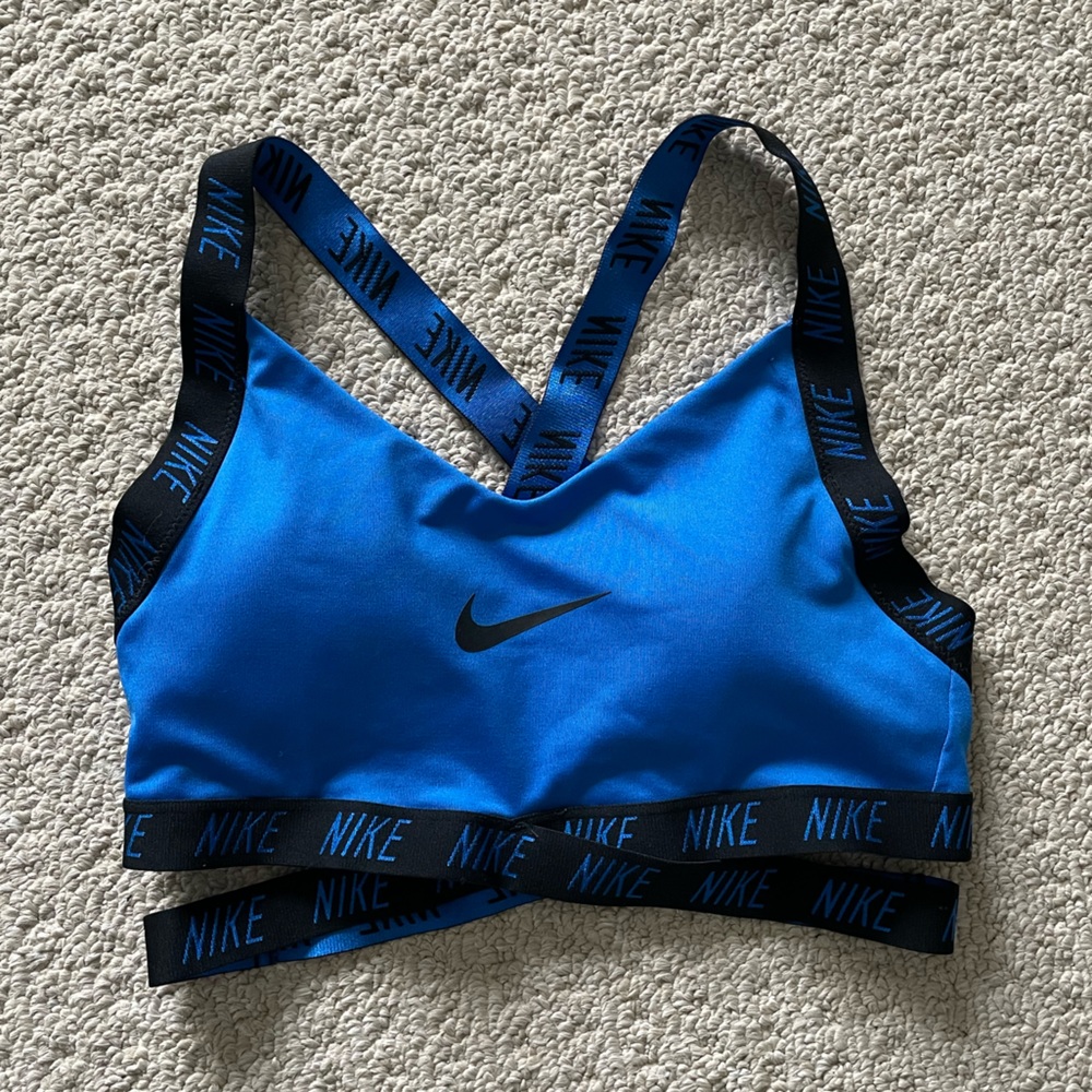 Blue NIKE sports bra